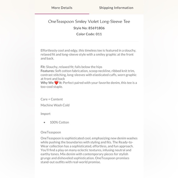 One Teaspoon Smiley Tee - Picture 5 of 5